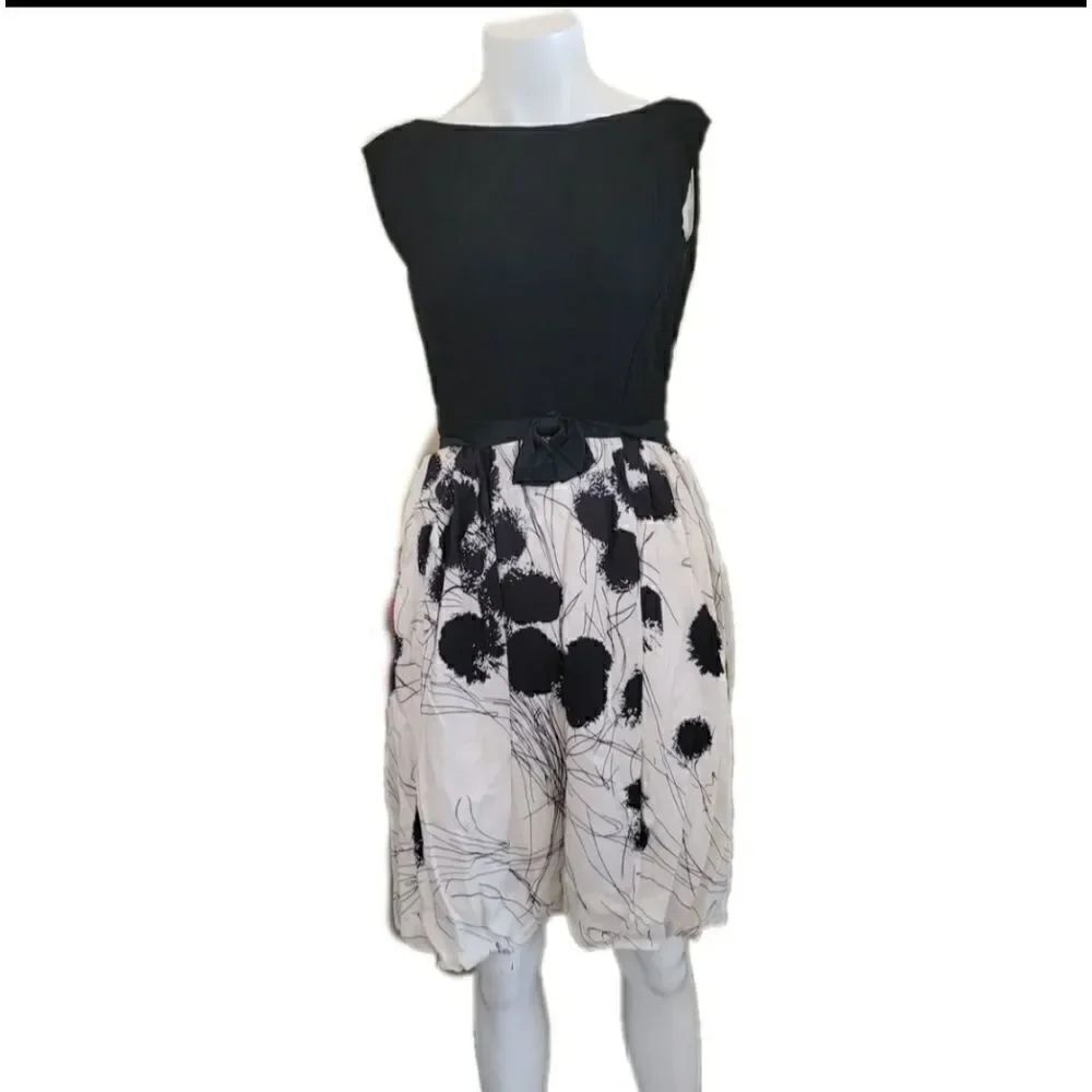 Vintage Joseph Magnin floral shadows a line dress 50s 60s poor condition knee le